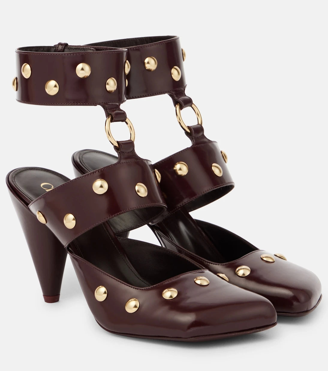 Chloé - Jade studded leather pumps