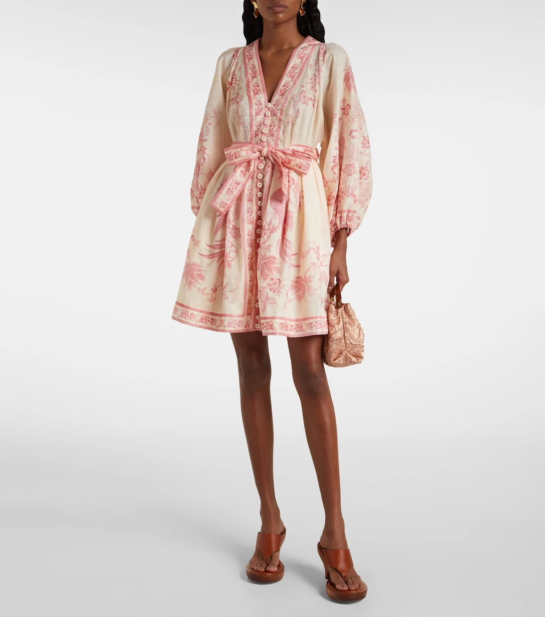 Zimmermann - Lucky floral linen minidress