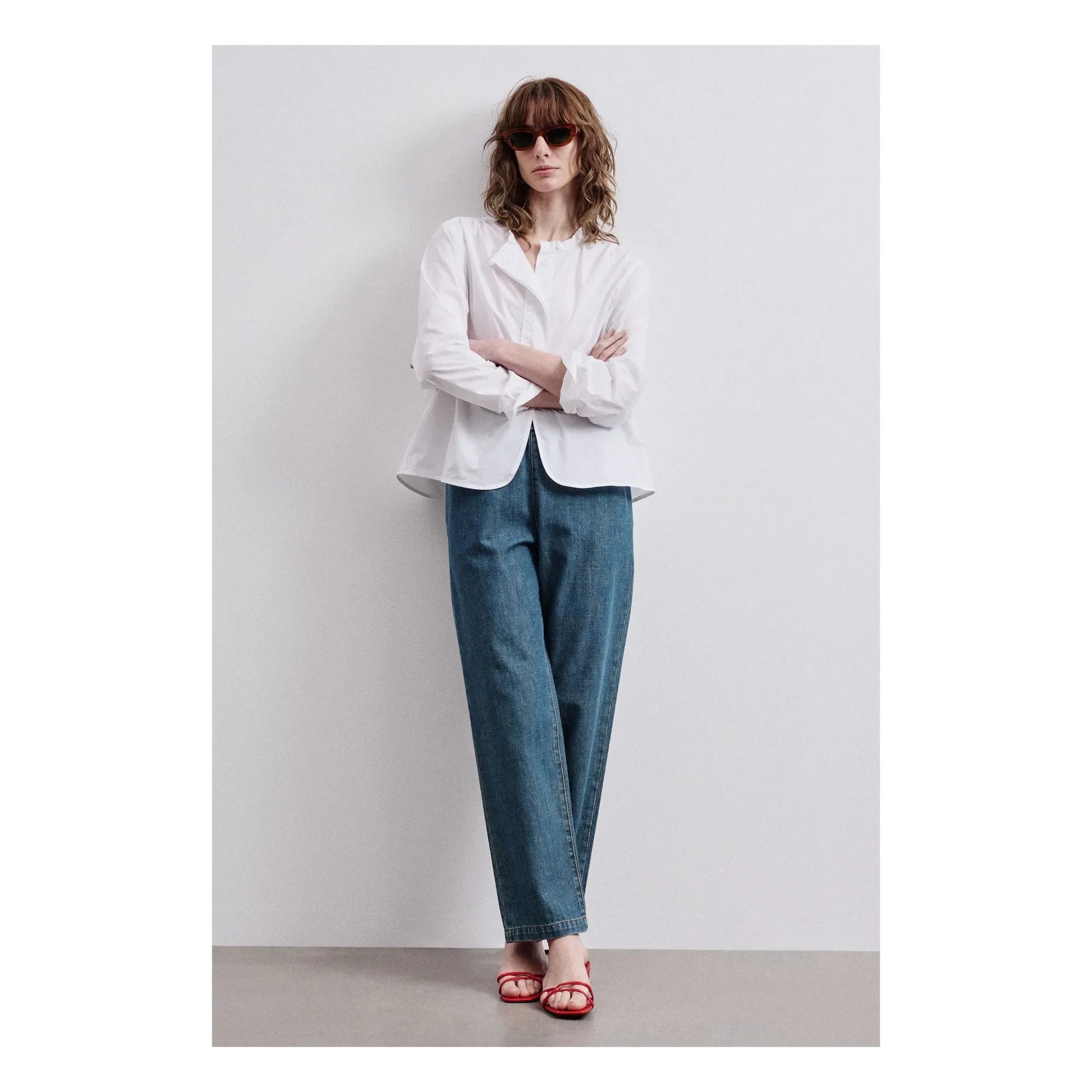 Pomandère - Cotton Poplin Blouse | White