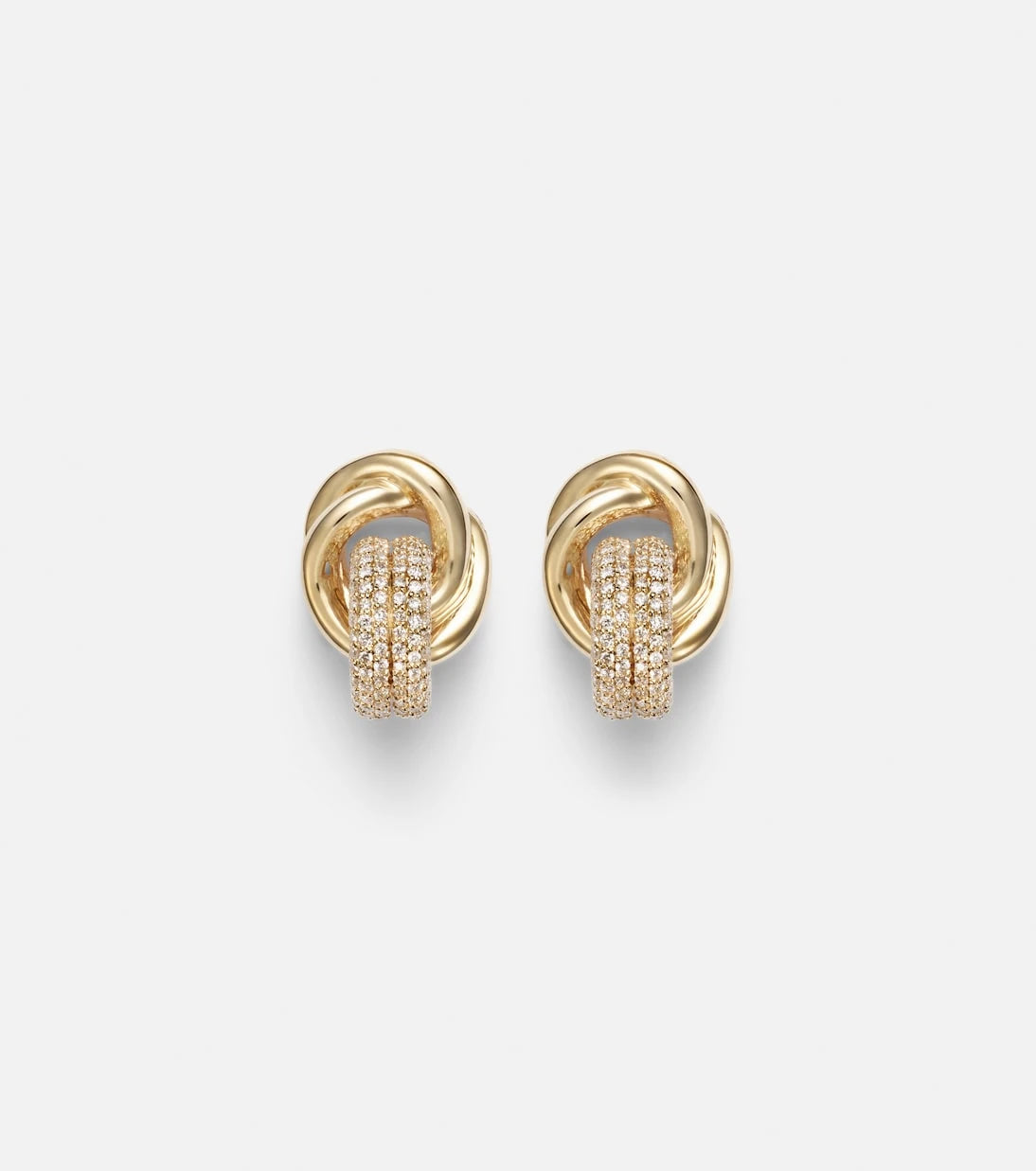 Stone and Strand - 14kt gold earrings with diamonds