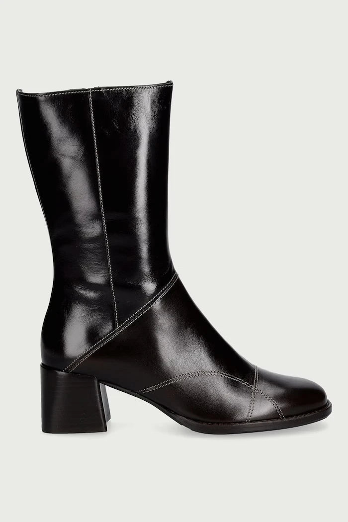 Diz altı kadın deri çizmeler Espresso calf /brown heel 86