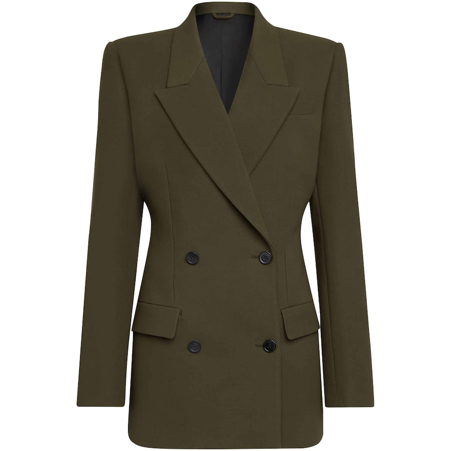 Green Double-Breasted Blazer