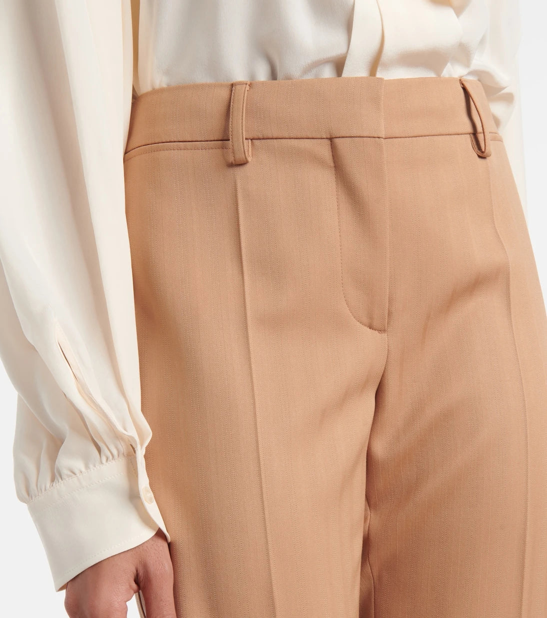 Stella McCartney - Low-rise striped wool flared pants