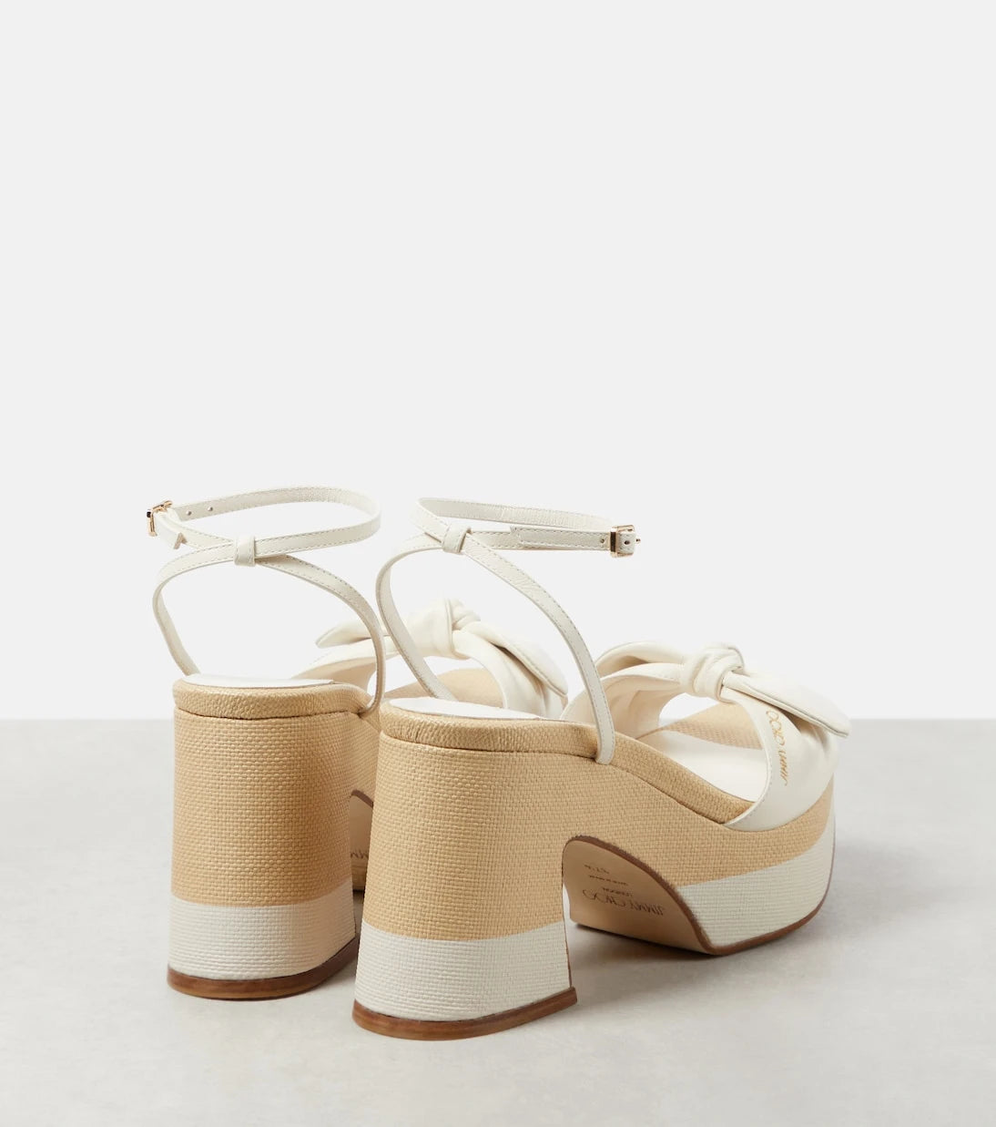 Jimmy Choo - Ricia leather and raffia platform sandals