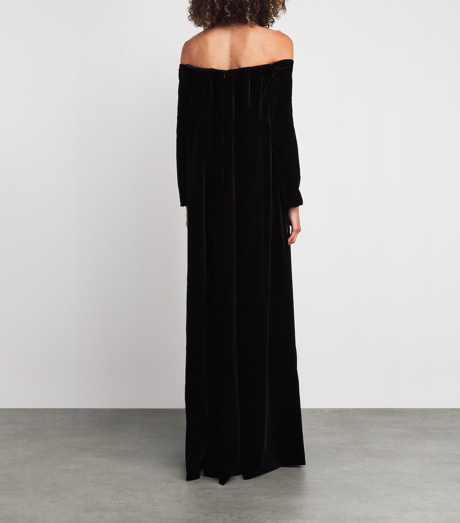 Velvet Off-The-Shoulder Gown BLACK