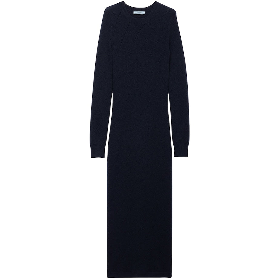 Blue Cashmere Midi Dress