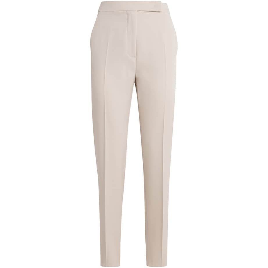 Virgin Wool Straight Tailored Trousers IVORY