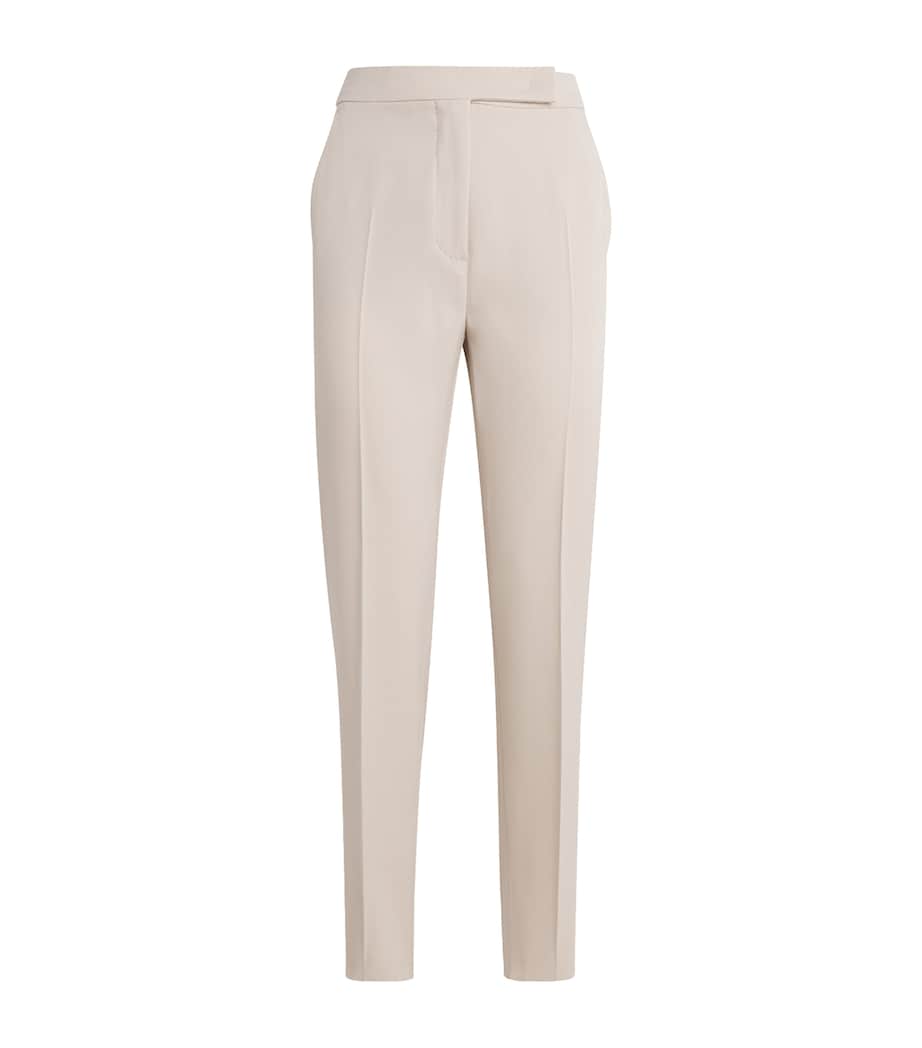 Virgin Wool Straight Tailored Trousers IVORY