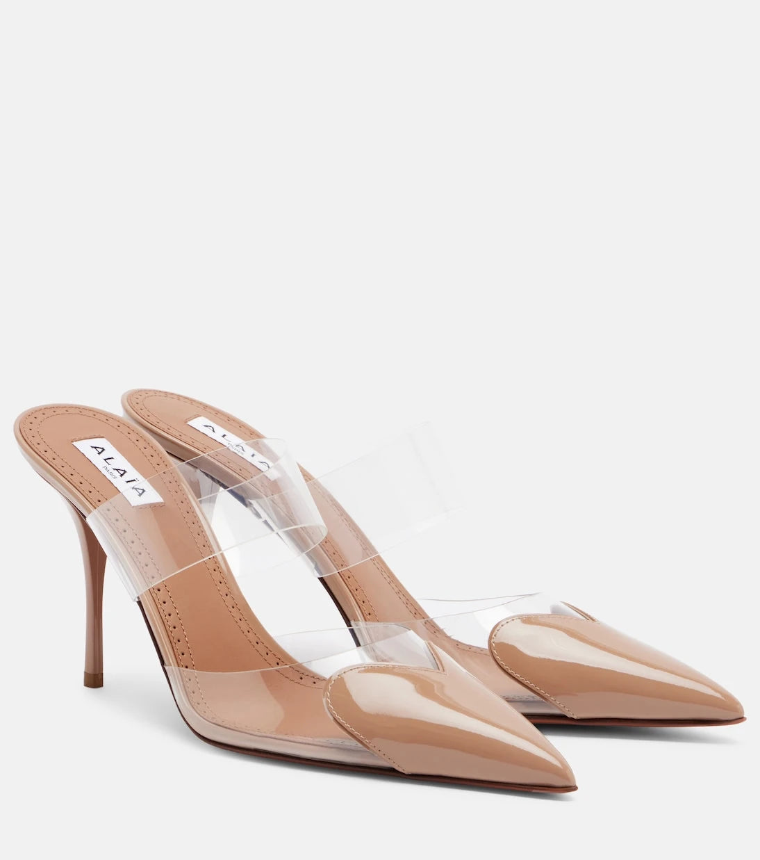 Alaïa - Le Cœur patent leather and PU mules