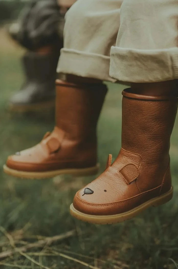 Donsje Wadudu Classic Boots Bear Çocuk Deri Kışlık Botlar