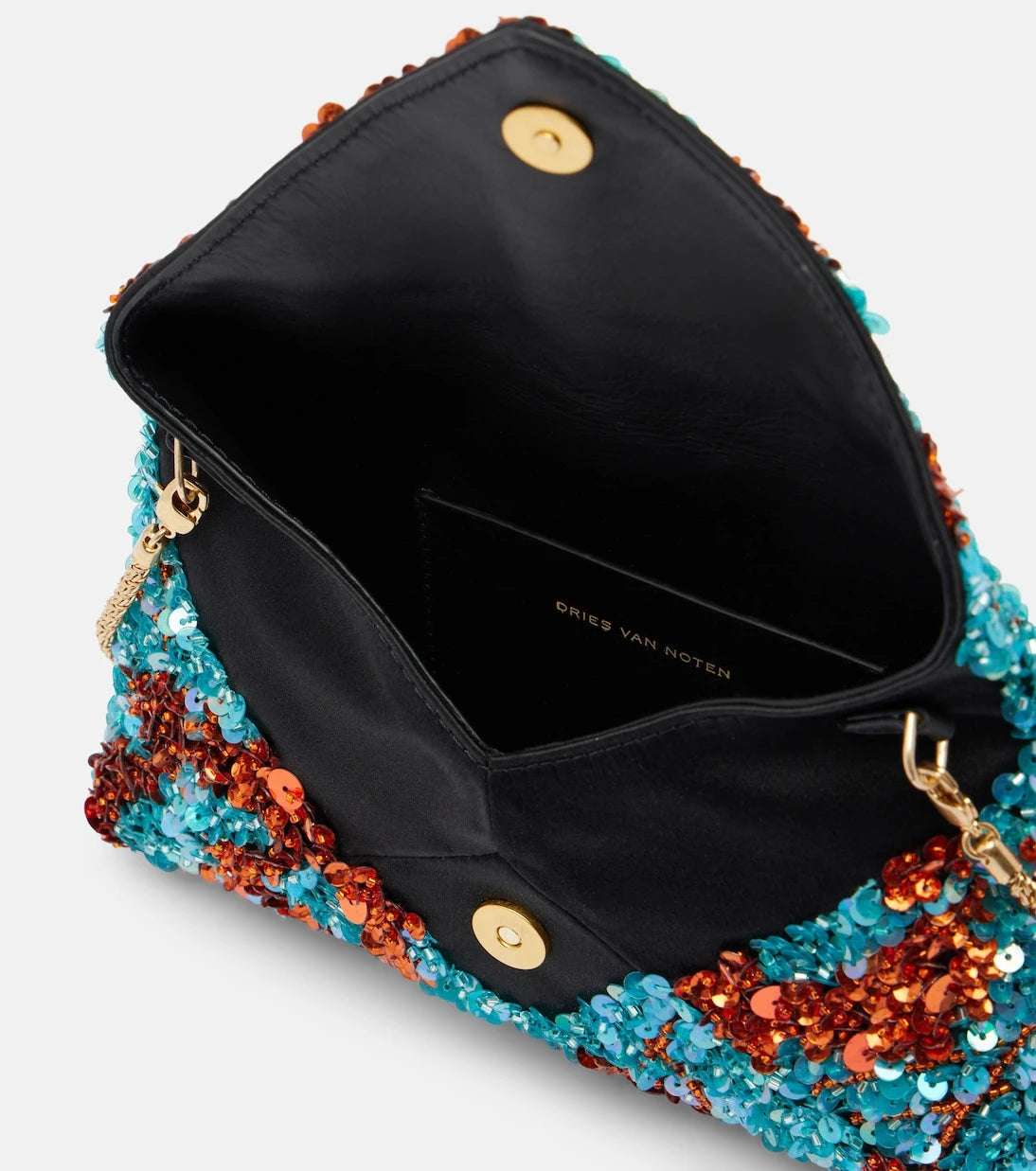Dries Van Noten - Embellished satin clutch
