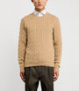 Ralph Lauren Purple Label Beige Cashmere Cable-Knit Sweater