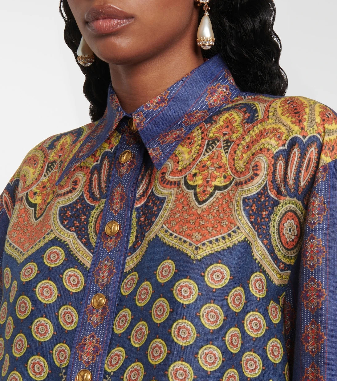 Valentino - Voyage Imaginaire VLogo linen blouse