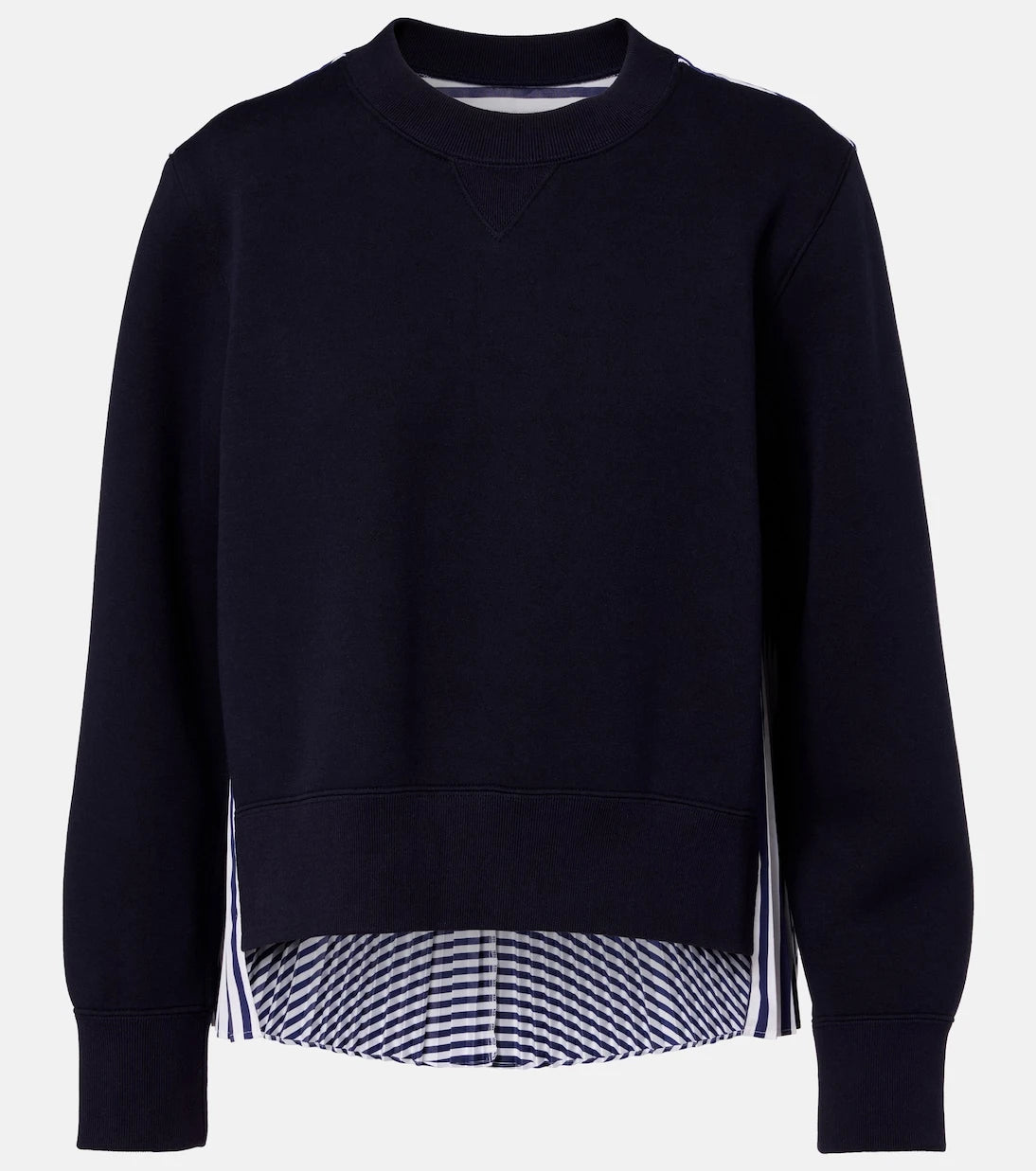 Sacai - Striped cotton-blend sweatshirt