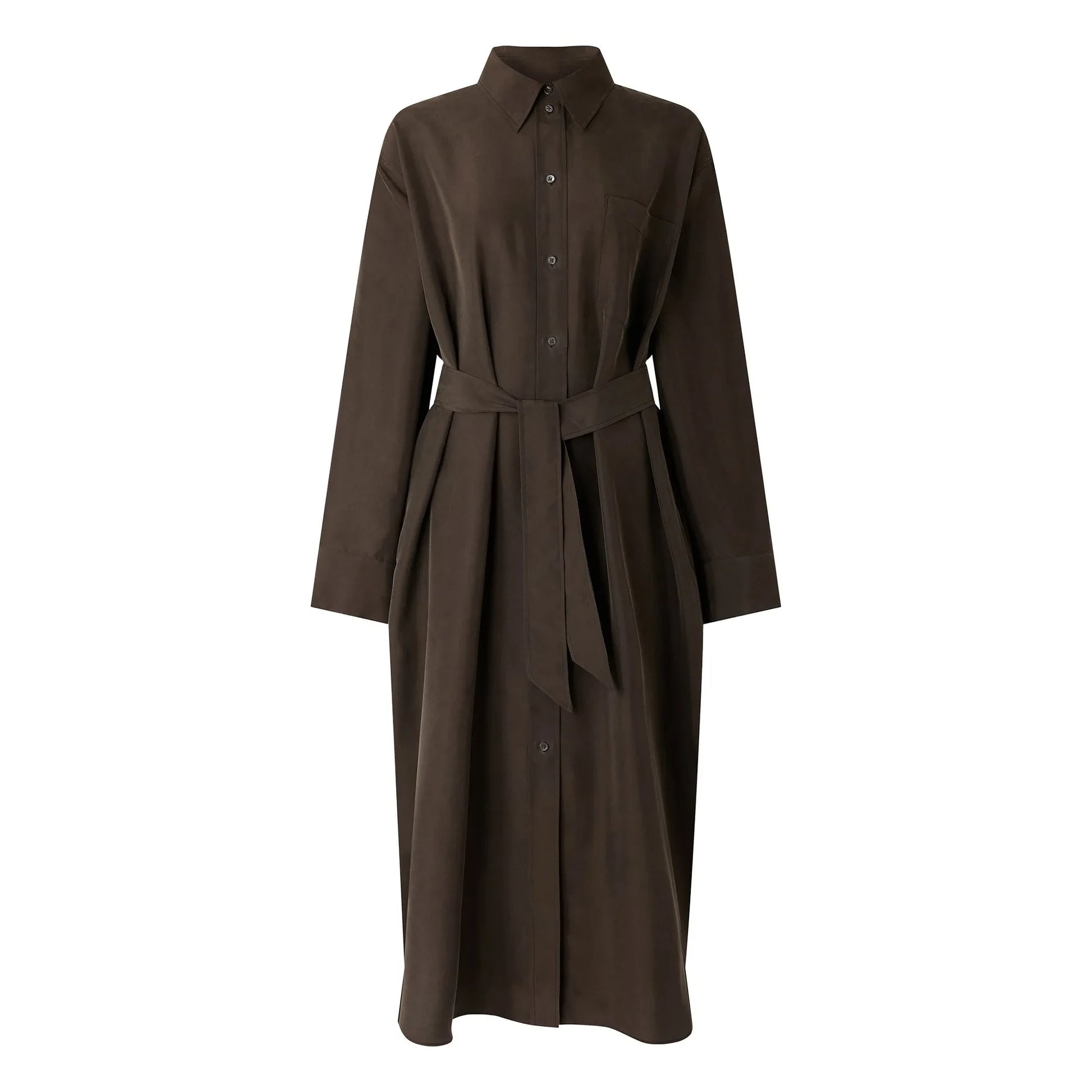 Soeur - Flora silk dress | Dark khaki