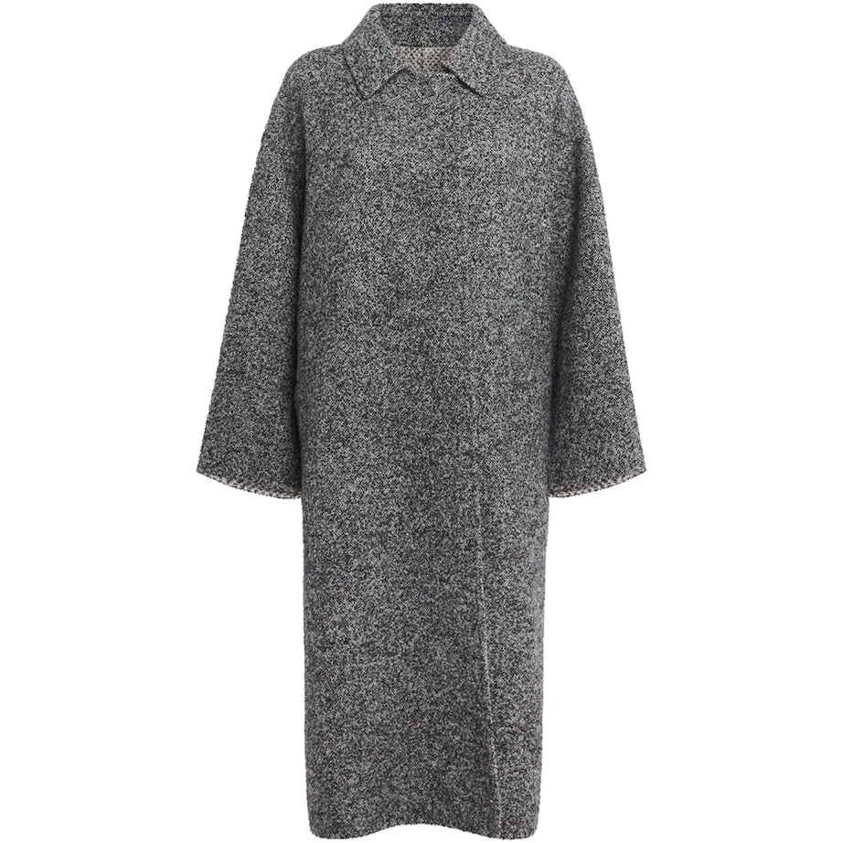 Lafayette 148 Grey Alpaca-Wool Reversible Overcoat