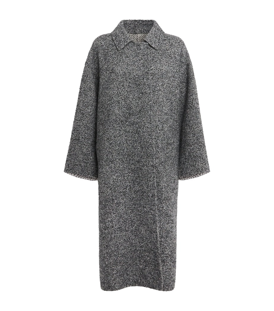 Lafayette 148 Grey Alpaca-Wool Reversible Overcoat