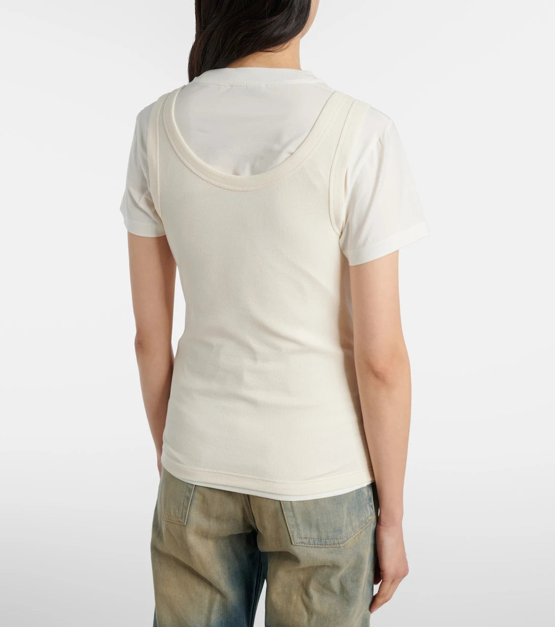 Acne Studios - Layered logo cotton-blend T-shirt