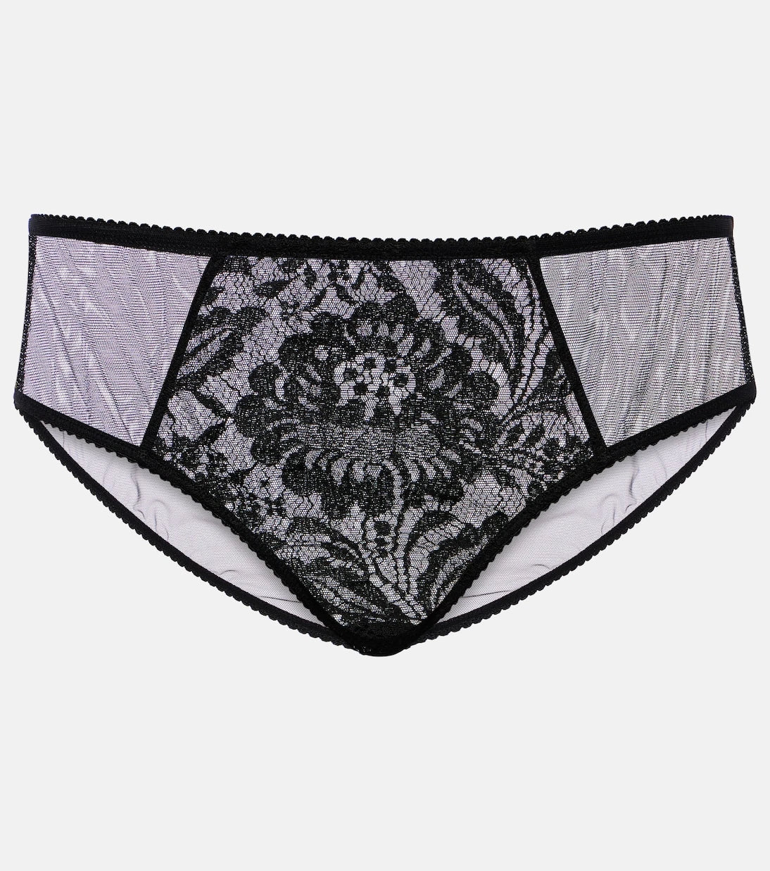 Dolce&Gabbana - High-rise lace and tulle briefs