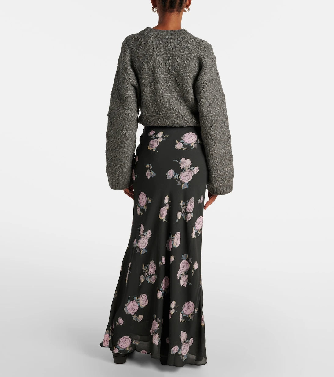 Ganni - Floral crêpe maxi skirt