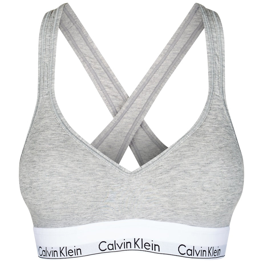 Grey Padded Logo Bralette
