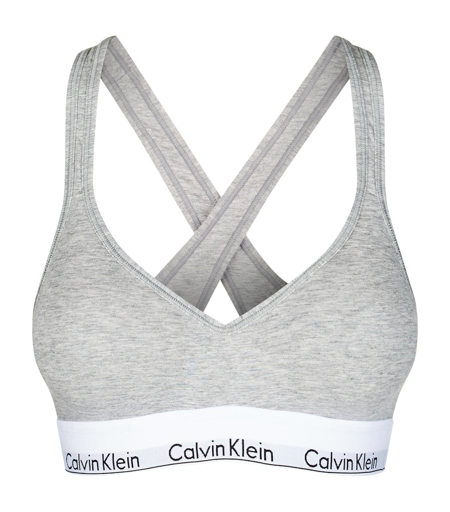 Grey Padded Logo Bralette