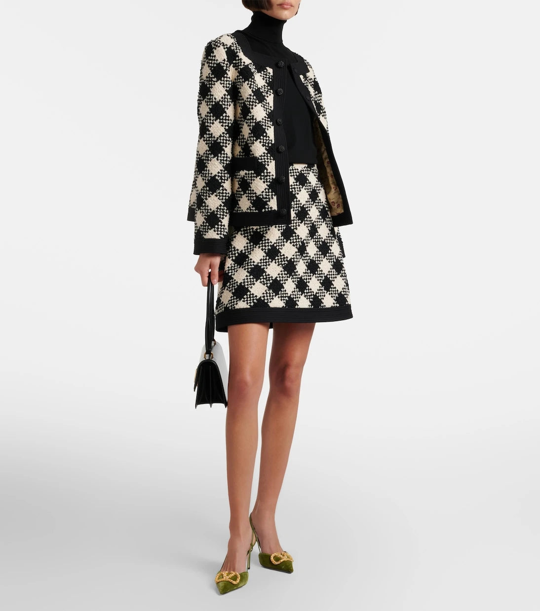 Valentino - Cotton and wool-blend tweed miniskirt