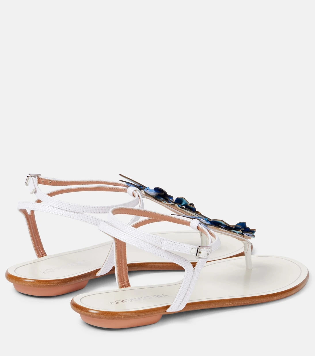 Aquazzura - Papillon leather-trimmed canvas sandals