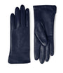 Navy Women's Wool-Cashmere Lined Leather Gloves (Medium)