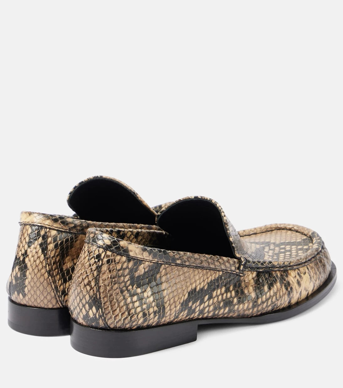 Dries Van Noten - Snake-effect leather loafers