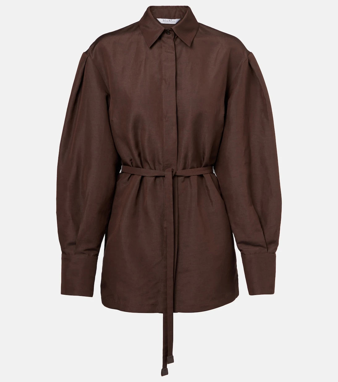 Max Mara - Affari belted linen and silk shirt