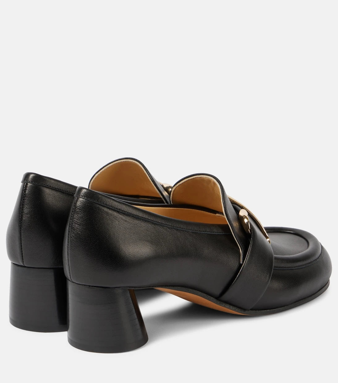Proenza Schouler - Monogram deri loafer topuklu ayakkabılar