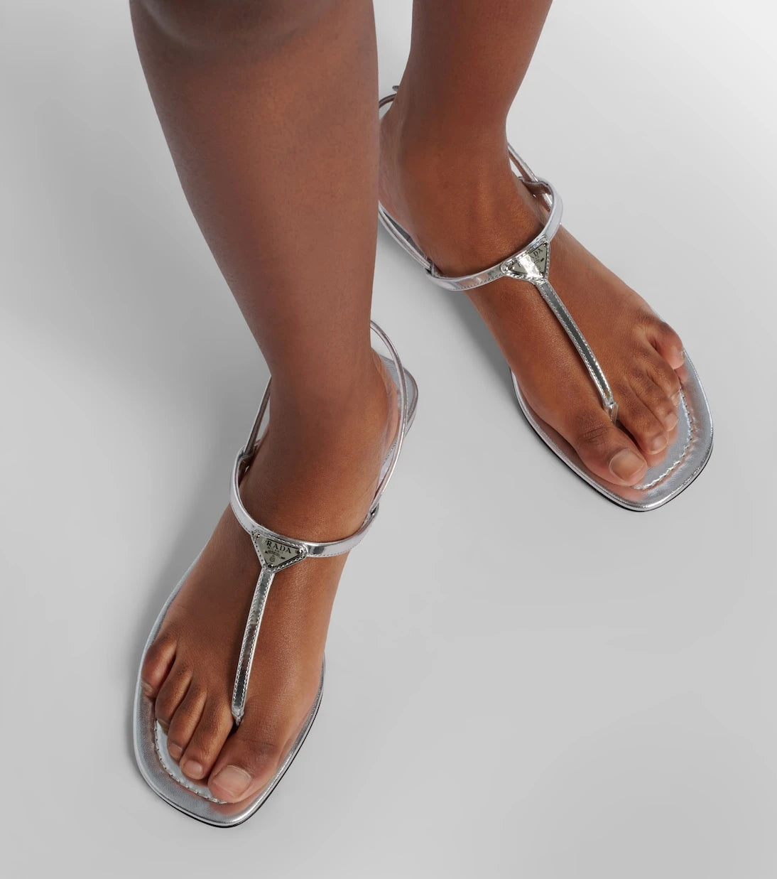 Prada - Metallic leather sandals