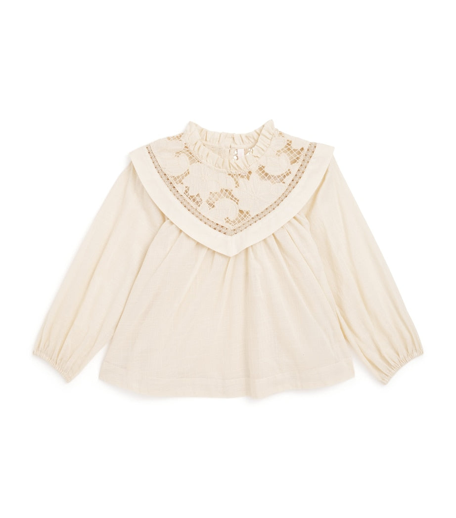 Zimmermann Kids Cotton Lucky Broderie Top (2-12 Years)