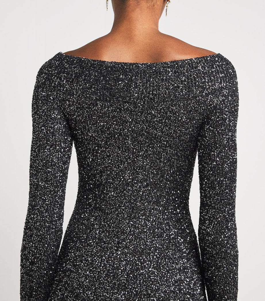 Sequin Off-The-Shoulder Gown