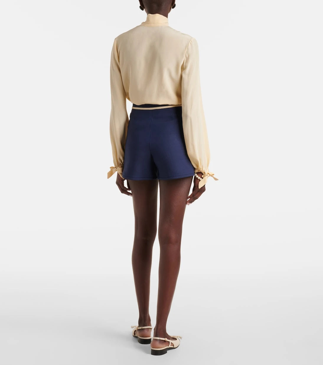 Valentino - Crepe Couture VGold high-rise shorts