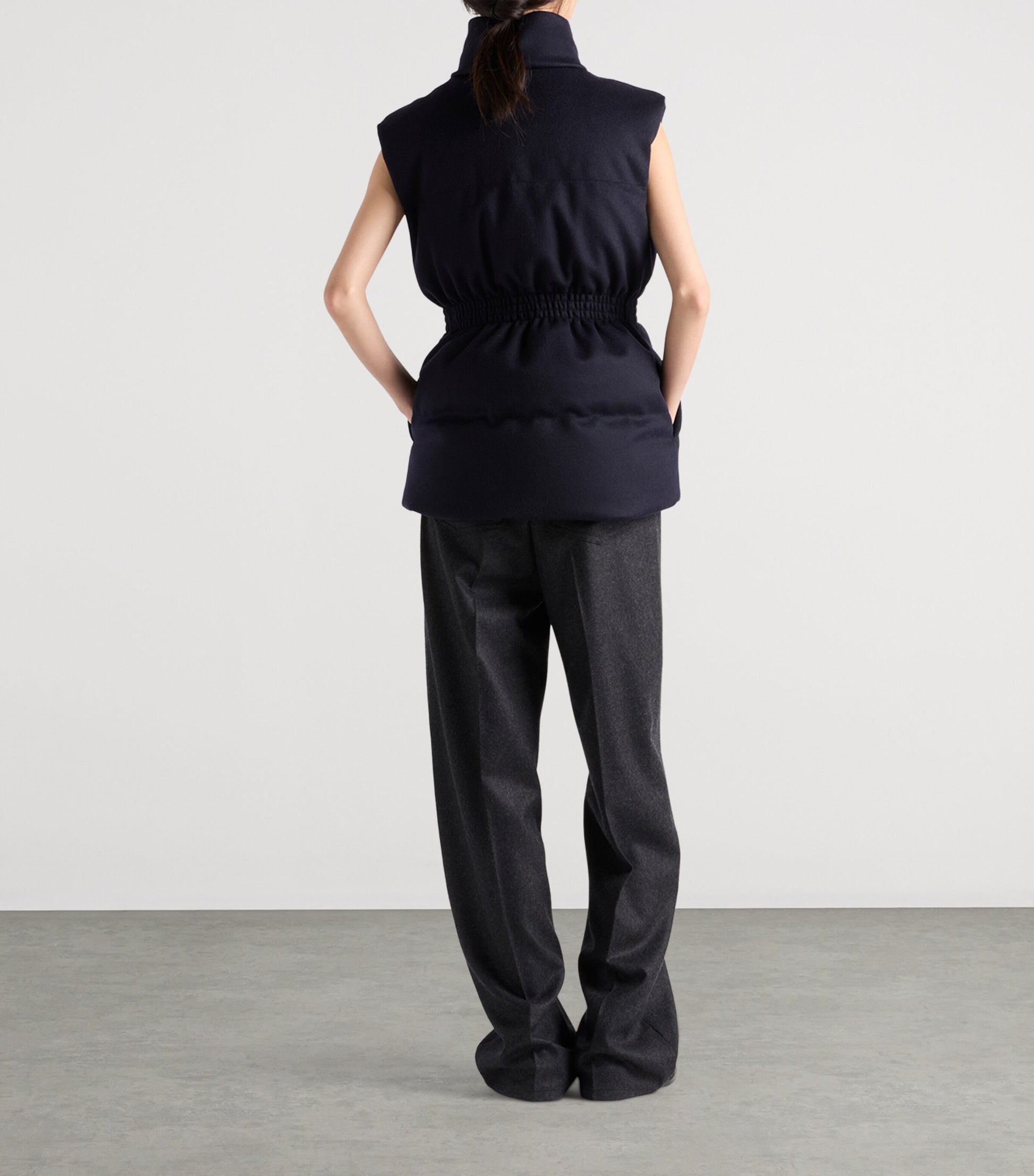 Prada Blue Wool Loden Down Gilet