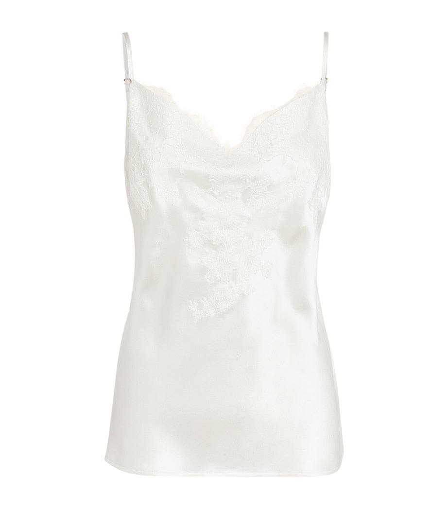 Silk Lace-Trim Baccarat Camisole NATUREL