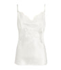 Marjolaine Ivory Silk Lace-Trim Baccarat Camisole