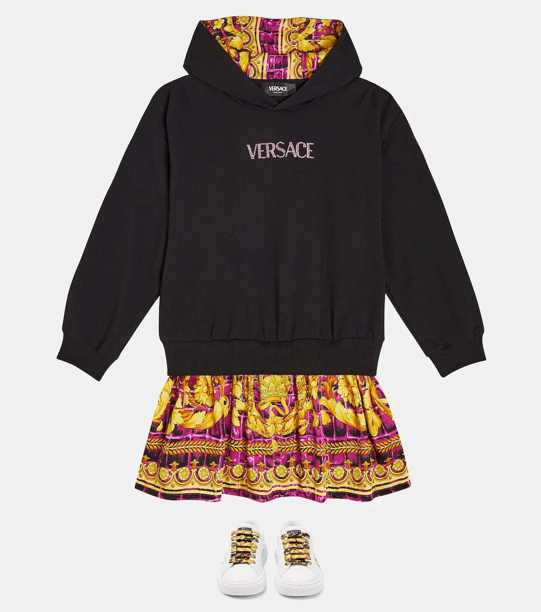 Versace Kids - Logo printed cotton-blend dress