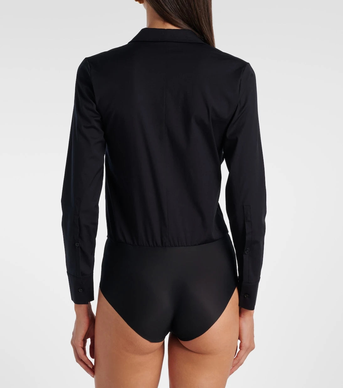 Wolford - بودي سوت من نسيج البوبلين المخلوط بالقطن