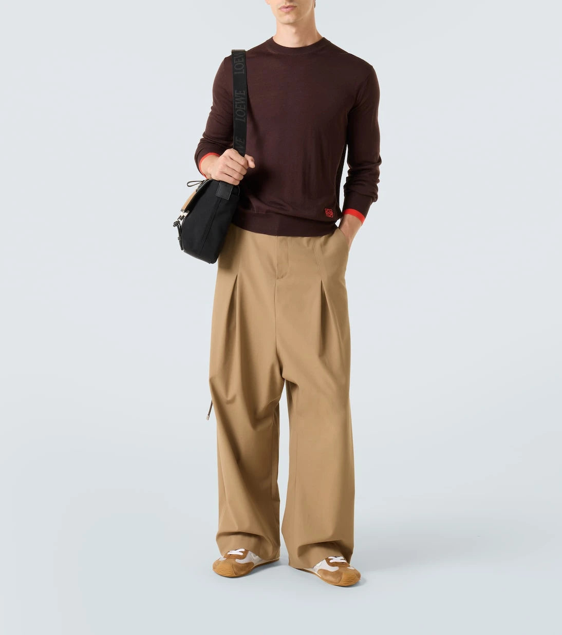 Loewe - Cotton twill wide-leg pants