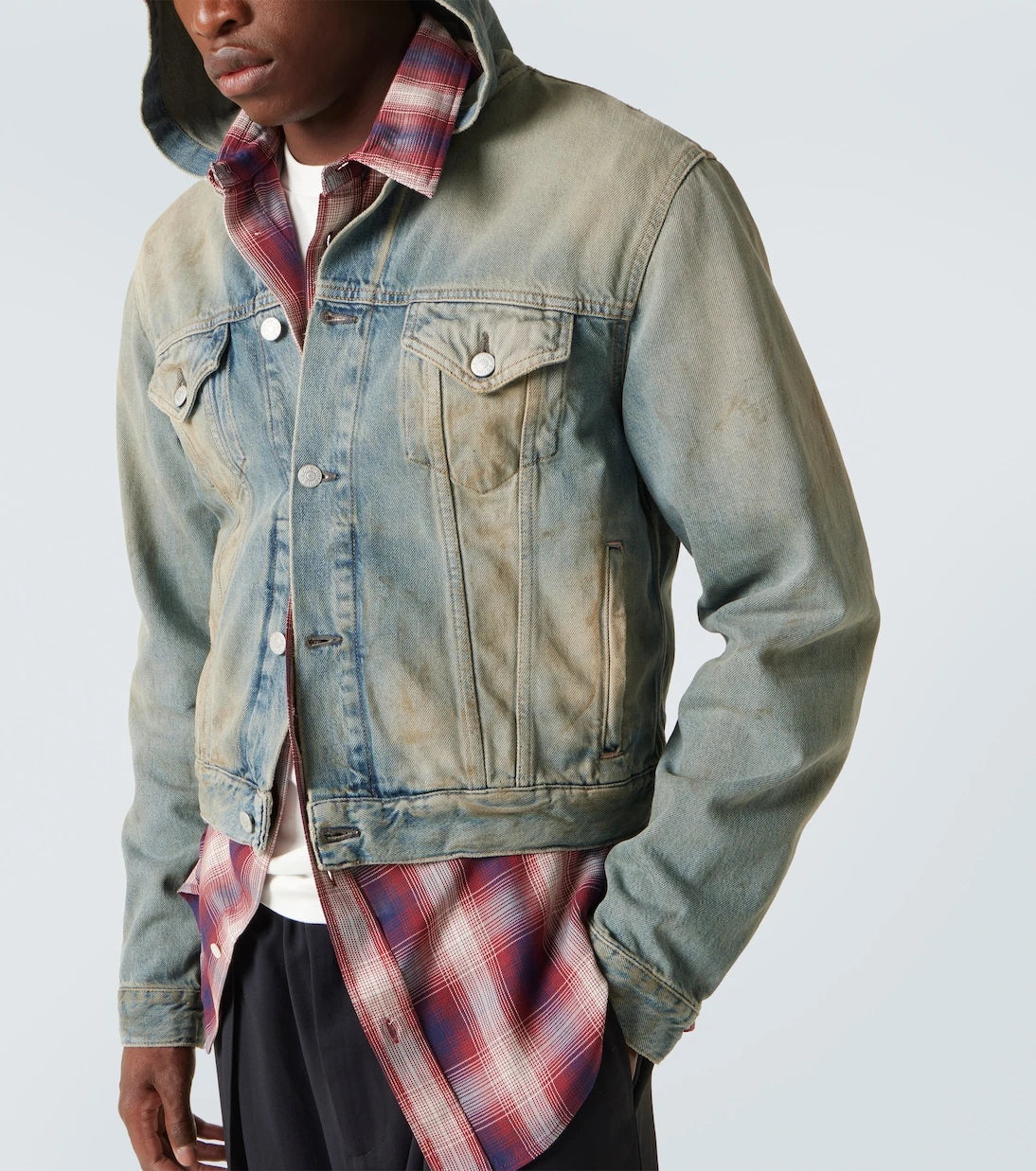 Acne Studios - سترة دنيم بغطاء رأس