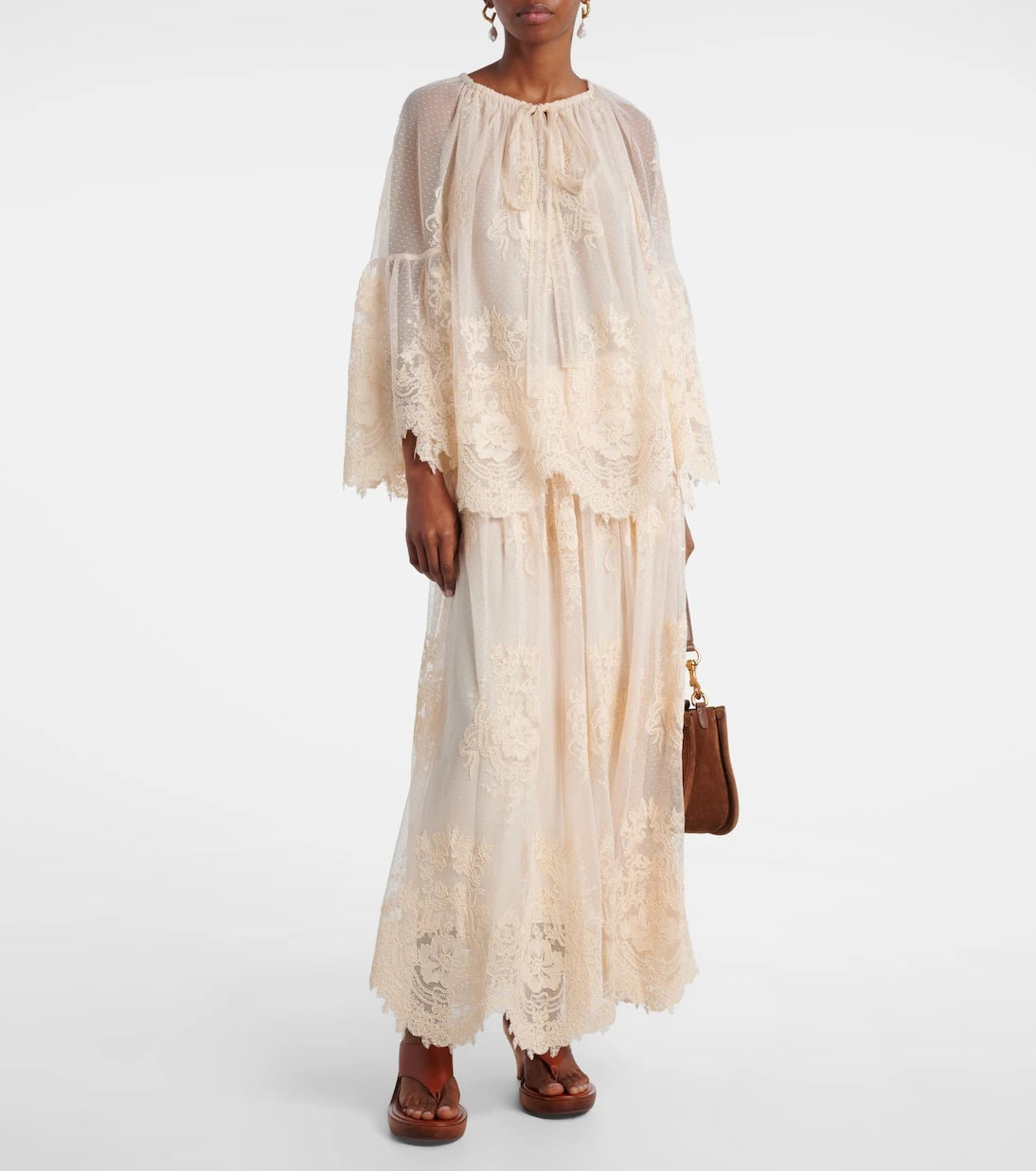 Zimmermann - Hypnotic floral lace maxi skirt