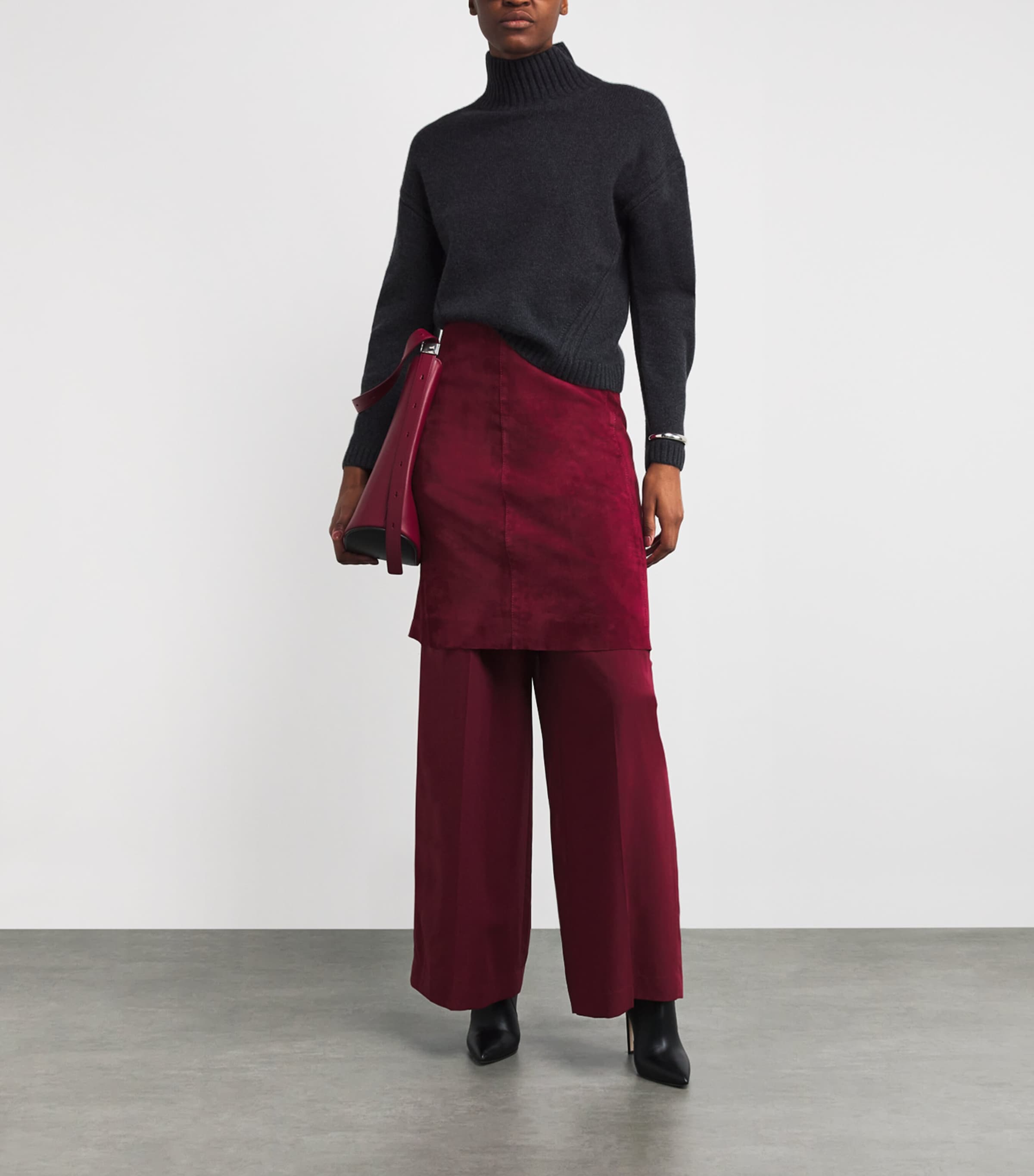 Red Suede Stretch Nicole Mini Skirt