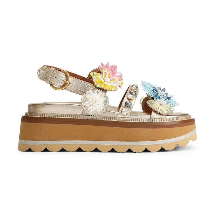 Kurt Geiger London Octavia Sling Flatform Kadın Deri Platform Sandalet