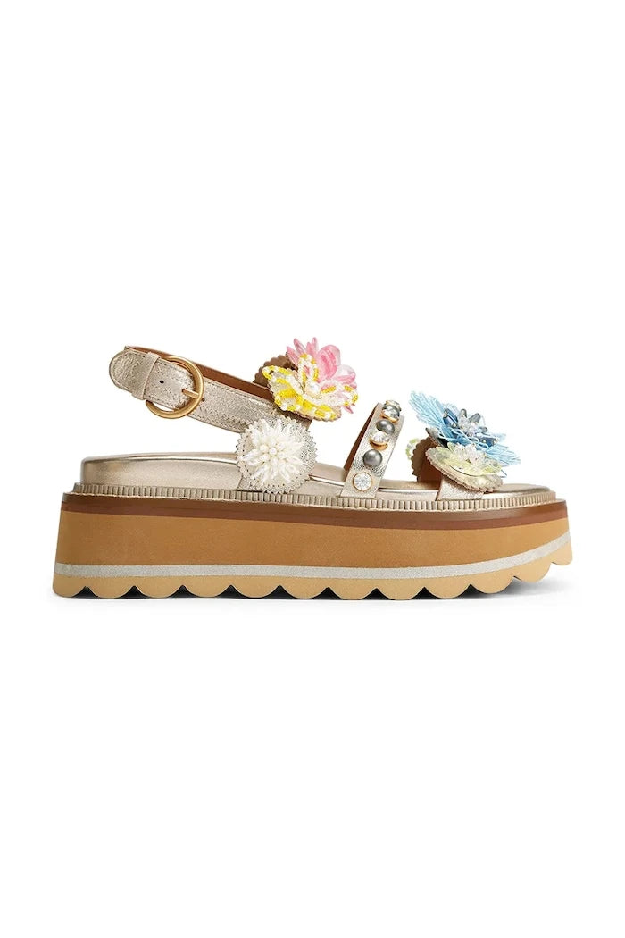 Kurt Geiger London Octavia Sling Flatform Kadın Deri Platform Sandalet