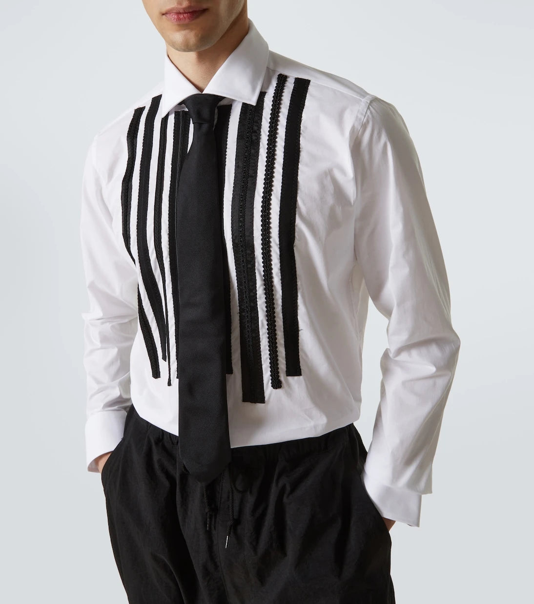 Junya Watanabe - x Guy Rover striped cotton shirt