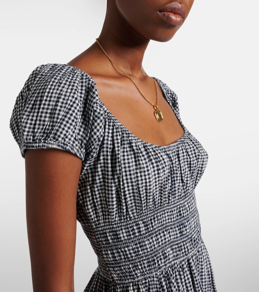 Dôen - Quinley gathered gingham cotton midi dress