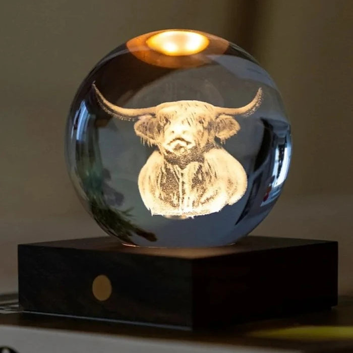 Gingko Design Amber Crystal Light Kablosuz LED Dekoratif Lamba 9,5 x 8 x 8 cm